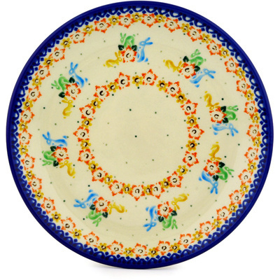 Polish Pottery Dessert Plate Bunny Hop