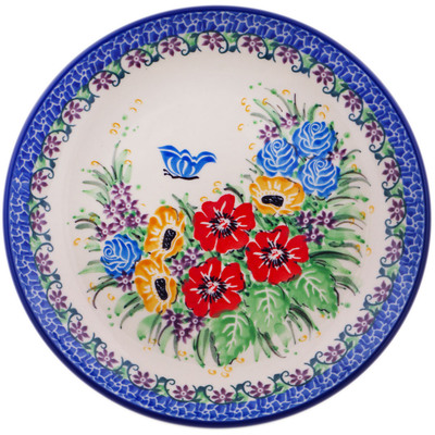 Polish Pottery Dessert Plate Butterfly Escape UNIKAT