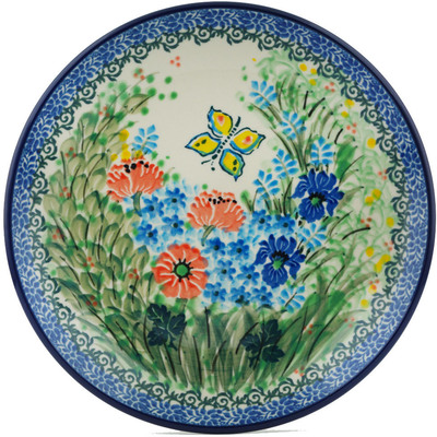 Polish Pottery Dessert Plate Butterfly Meadow UNIKAT