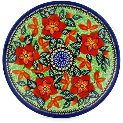 Polish Pottery Dessert Plate Chinoiserie Chic UNIKAT