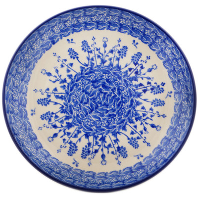 Polish Pottery Dessert Plate Cobalt Garden