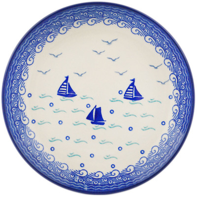 Polish Pottery Dessert Plate Come Sailing