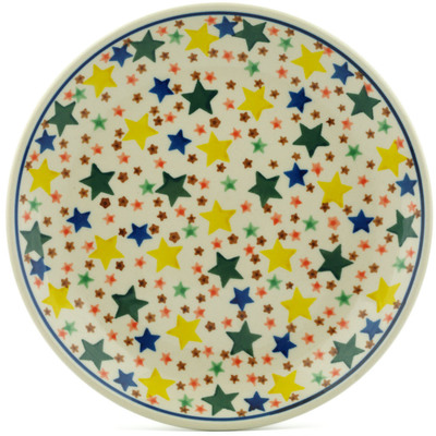 Polish Pottery Dessert Plate Confetti Stars