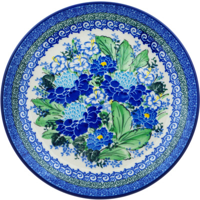 Polish Pottery Dessert Plate Country Blossoms UNIKAT