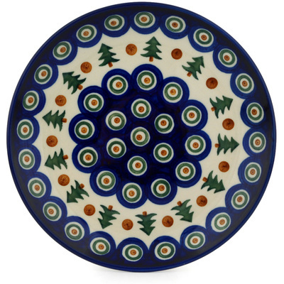 Polish Pottery Dessert Plate Cranberries And Evergree