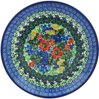 Polish Pottery Dessert Plate Daisies In The Meadow UNIKAT
