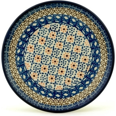 Polish Pottery Dessert Plate Daisy Basket