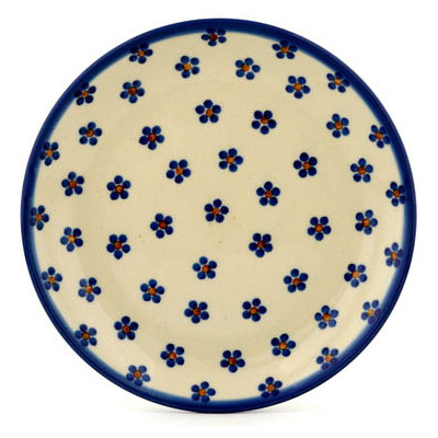 Polish Pottery Dessert Plate Daisy Dots