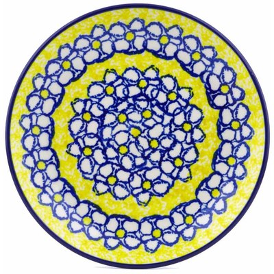 Polish Pottery Dessert Plate Daisy Sunshine