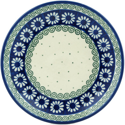 Polish Pottery Dessert Plate Daisy Swirl