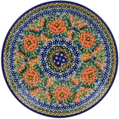 Polish Pottery Dessert Plate Dancing Pansies UNIKAT