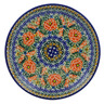 Polish Pottery Dessert Plate Dancing Pansies UNIKAT
