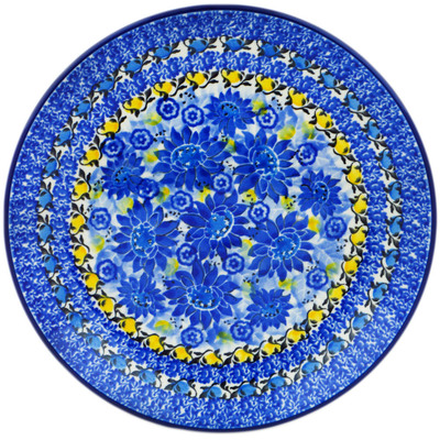 Polish Pottery Dessert Plate Deep Blue UNIKAT