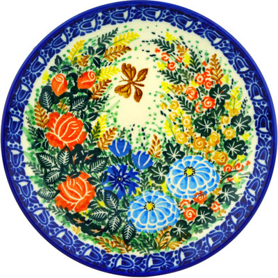 Polish Pottery Dessert Plate Eden Blooms UNIKAT