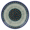 Polish Pottery Dessert Plate Emerald Peacock