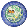 Polish Pottery Dessert Plate Feathered Friends UNIKAT