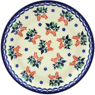 Polish Pottery Dessert Plate Fire Cracker
