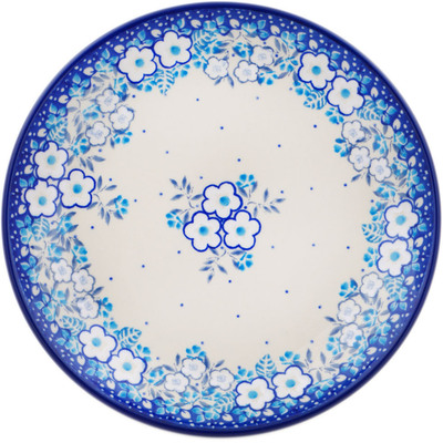 Polish Pottery Dessert Plate Floral Animation UNIKAT