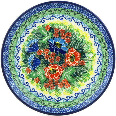 Polish Pottery Dessert Plate Floral Bounty UNIKAT