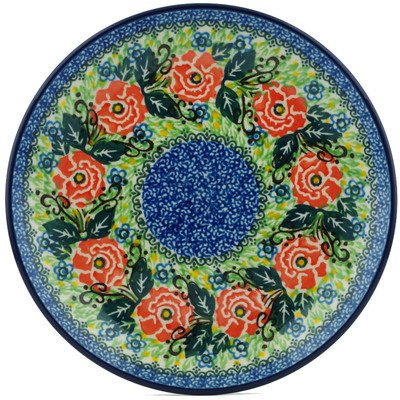 Polish Pottery Dessert Plate Floral Crown UNIKAT