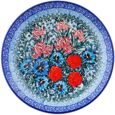 Polish Pottery Dessert Plate Floral Oasis UNIKAT