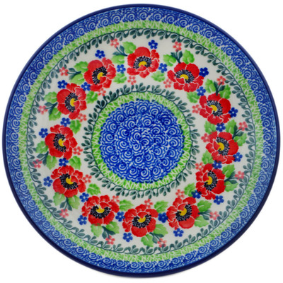 Polish Pottery Dessert Plate Flourishing Flowers