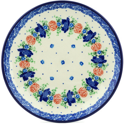 Polish Pottery Dessert Plate Flower Passion