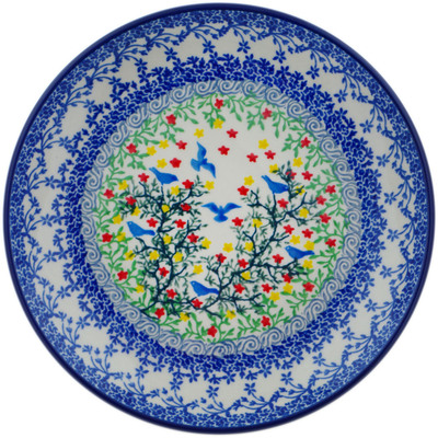 Polish Pottery Dessert Plate Free Flock UNIKAT