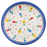 Polish Pottery Dessert Plate Full Bloom UNIKAT