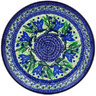 Polish Pottery Dessert Plate Gentian Wreath UNIKAT