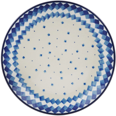 Polish Pottery Dessert Plate Geometric Winter