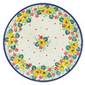 Polish Pottery Dessert Plate Golden Pansy Garden