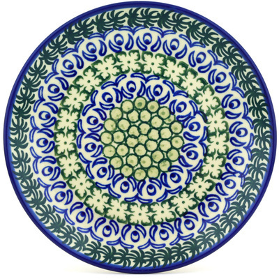 Polish Pottery Dessert Plate Green Eyed Girl