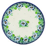 Polish Pottery Dessert Plate Green Flora