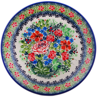 Polish Pottery Dessert Plate Growing Garden UNIKAT