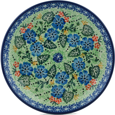 Polish Pottery Dessert Plate Hand In Hand UNIKAT