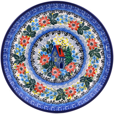 Polish Pottery Dessert Plate Hidden Cottage UNIKAT