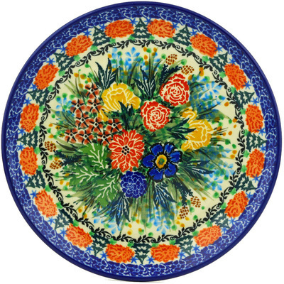 Polish Pottery Dessert Plate Hidden Pines UNIKAT