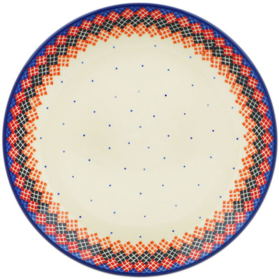 Polish Pottery Dessert Plate Holiday Flannel