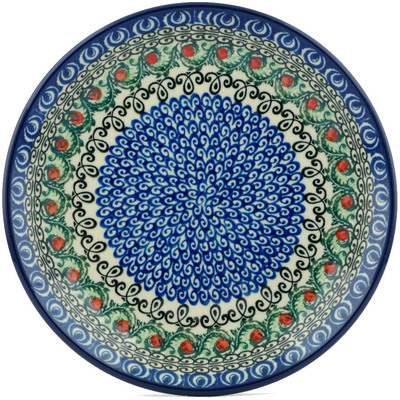 Polish Pottery Dessert Plate Holly Garland