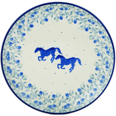 Polish Pottery Dessert Plate Horse Gallop