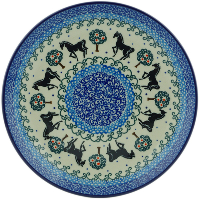 Polish Pottery Dessert Plate Horse Ranch