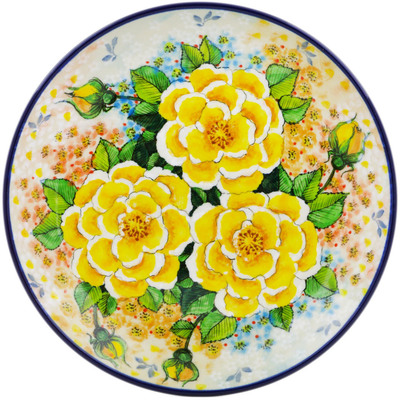 Polish Pottery Dessert Plate L38 Yellow Elegance UNIKAT