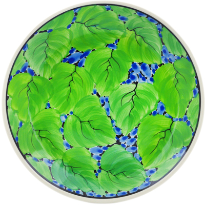 Polish Pottery Dessert Plate L63 Young Leaves UNIKAT