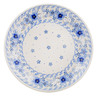 Polish Pottery Dessert Plate Light Blue Wreath UNIKAT