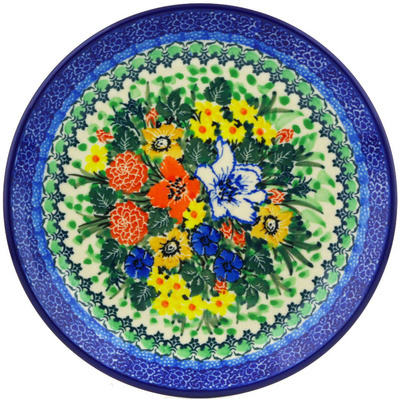 Polish Pottery Dessert Plate Lily Meadow UNIKAT