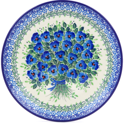 Polish Pottery Dessert Plate Look Into The Blue UNIKAT