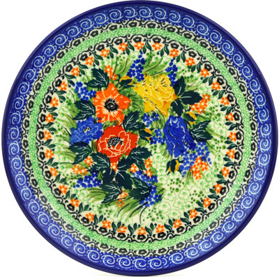 Polish Pottery Dessert Plate Lovely Meadow UNIKAT