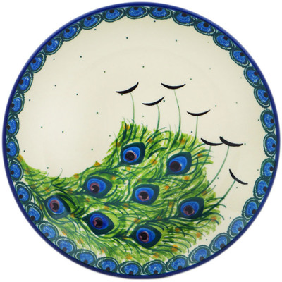 Polish Pottery Dessert Plate Majestic Peacock