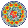 Polish Pottery Dessert Plate Marigold Chain UNIKAT